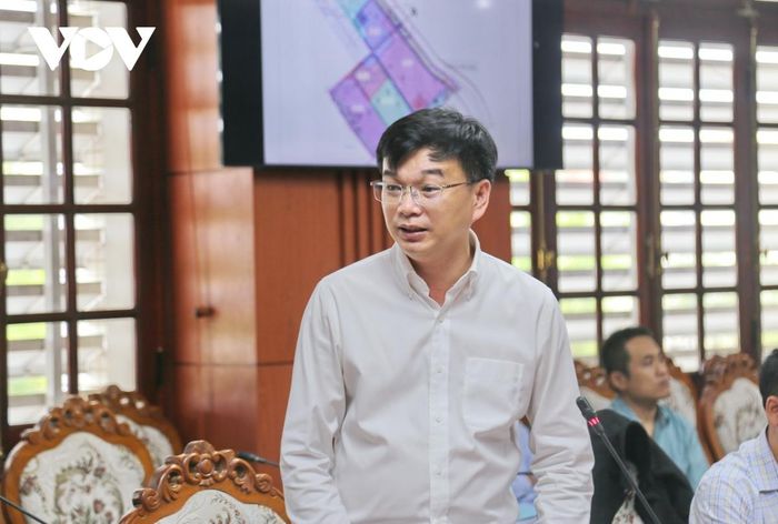 Ông Lê Hùng Anh, Tổng giám đốc Công ty CP Đầu tư Hạ tầng Khu công nghiệp Nam Thăng Bình cam kết triển khai dự án đúng tiến độ